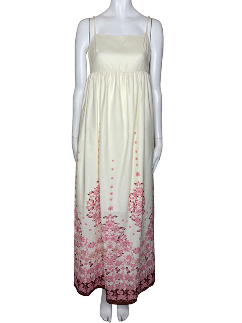 Vestido Commense Tiras Floral Blanco-Talla XS