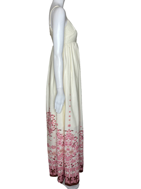 Vestido Commense Tiras Floral Blanco-Talla XS