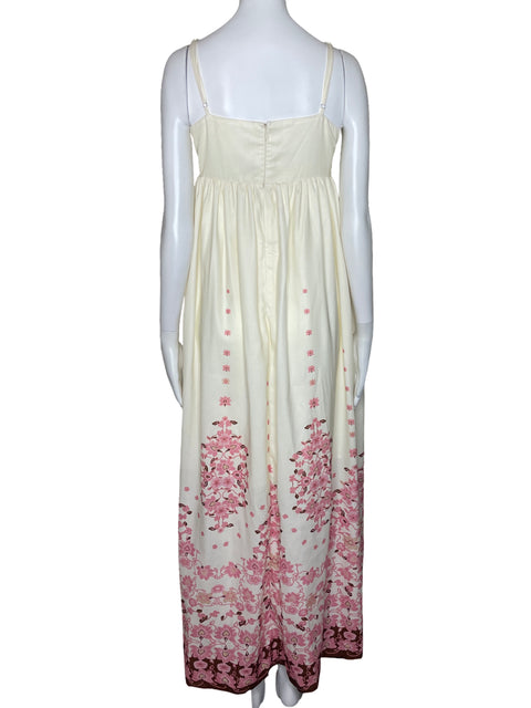 Vestido Commense Tiras Floral Blanco-Talla XS