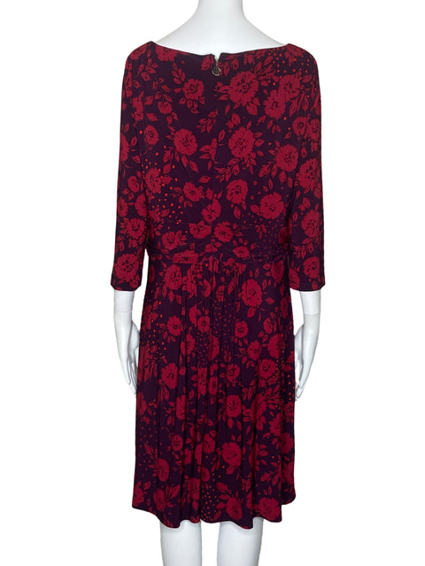 Vestido Tommy Hilfiger Flores Drapeado Rojo-Talla 12