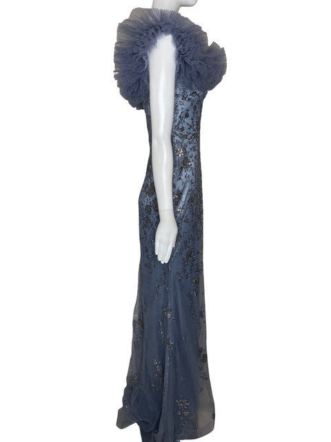 Vestido Cinderella Divine Encaje Vuelo Azul-Talla 8