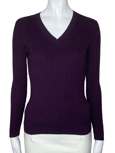 Sueter Tommy Hilfiger Cuello V Morado-Talla XS