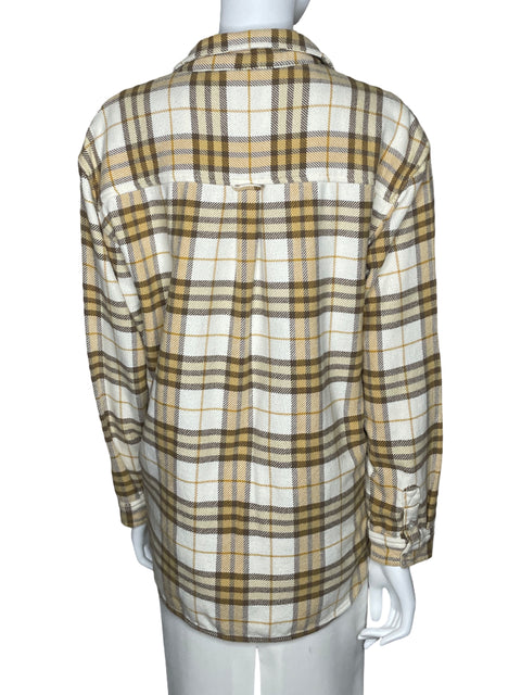 Camisa American Eagle Cuadros Amarillo-Talla M