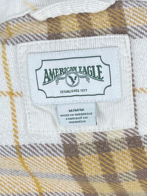Camisa American Eagle Cuadros Amarillo-Talla M
