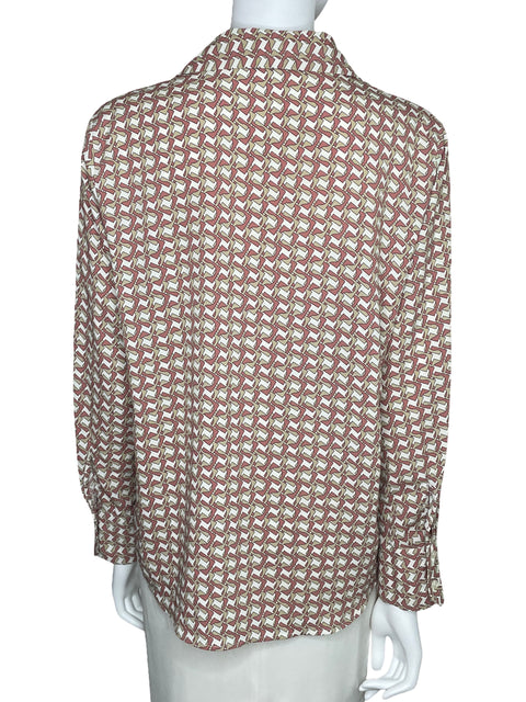 Camisa MNG Estampada Manga Larga Beige-Talla 8