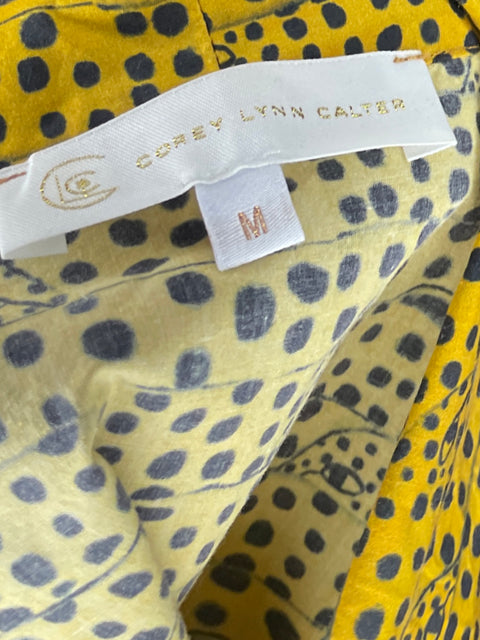 Blusa Corey Lynn Calter Animal Print Amarillo - Talla M