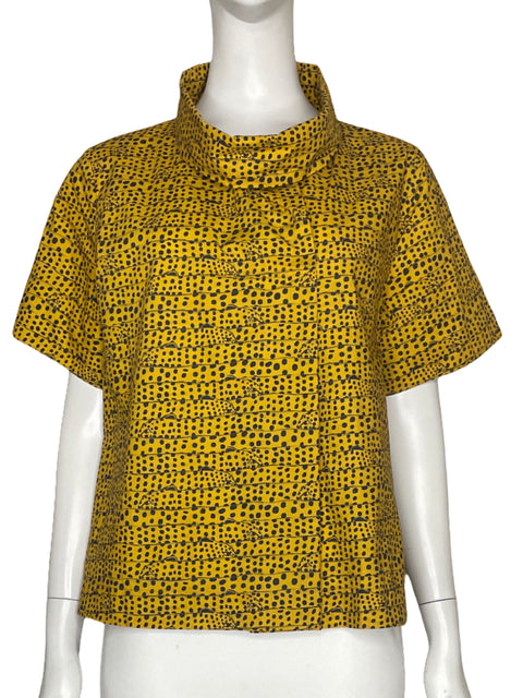 Blusa Corey Lynn Calter Animal Print Amarillo - Talla M
