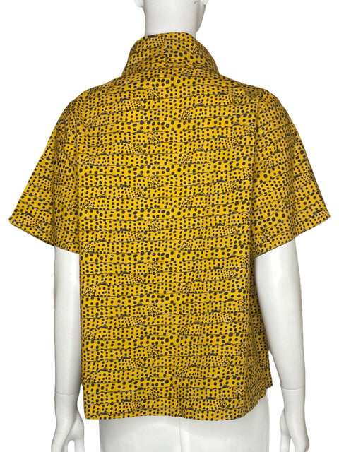 Blusa Corey Lynn Calter Animal Print Amarillo - Talla M