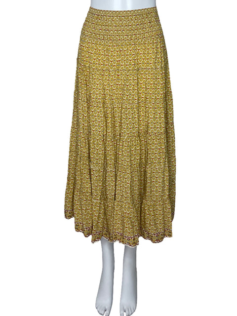 Falda Max Studio Estampado Amarillo-Talla L