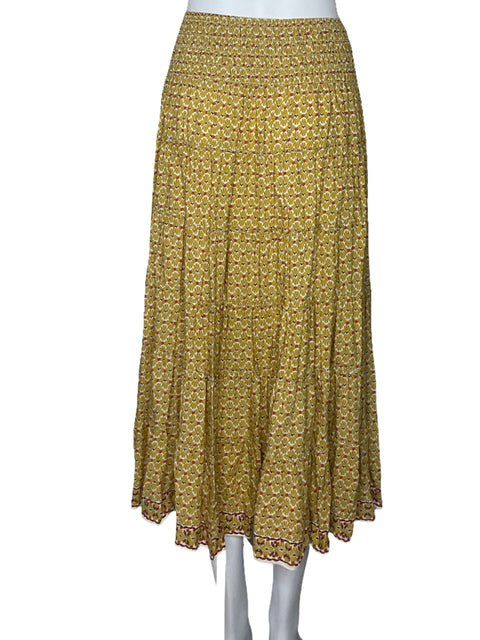 Falda Max Studio Estampado Amarillo-Talla L