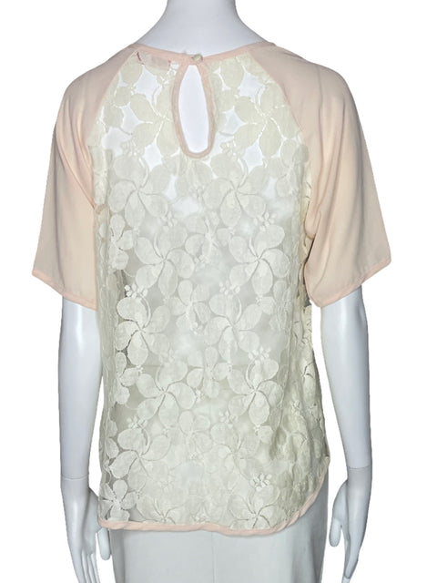 Blusa I.Ner Transparente Floral Blanco-Talla M