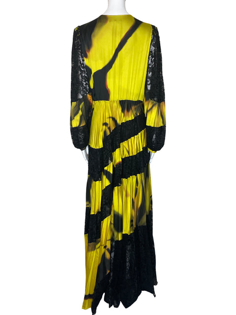 Vestido Polen Poe Encaje Amarillo-Talla 42