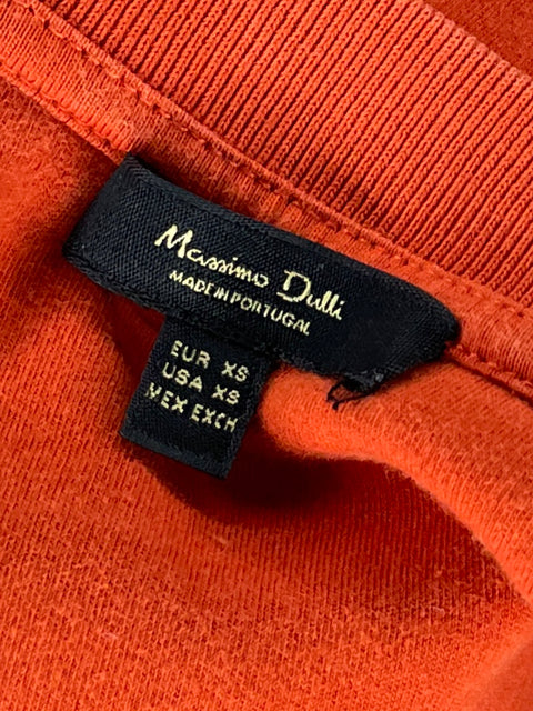 Sueter Massimo Dutti Casual Manga Corta Naranja-Talla XS