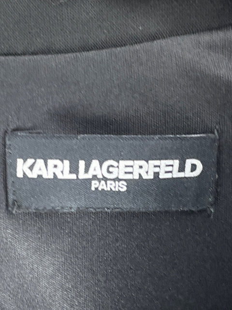 Vestido Karl Lagerfeld Cuello V Negro-Talla M