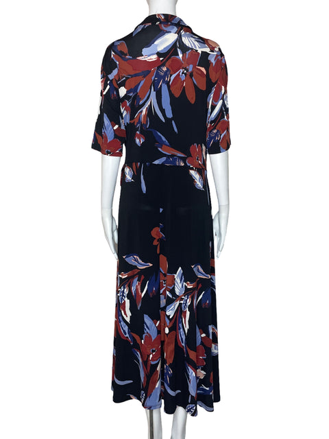 Vestido 1. State Cruzado Estampado Negro-Talla XL