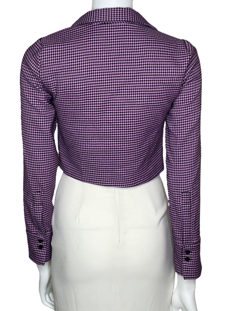 Top Zara Cuello de Solapa Morado-Talla S