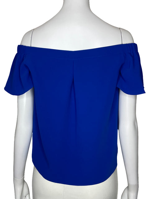 Blusa Amanda Uprichard Off Shoulder Azul-Talla M