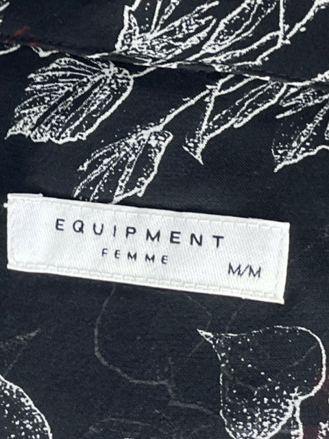 Camisa Equipment Estampado Floral Negro-Talla M