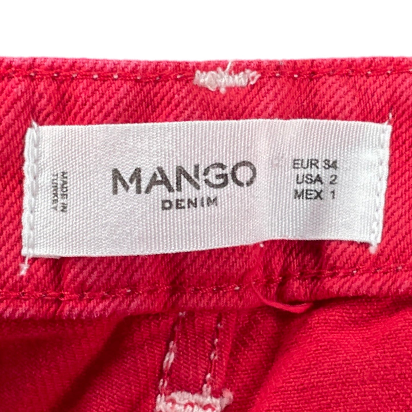 Pantalon MNG Denim Rojo-Talla 2