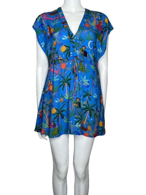 Vestido Blueman Simpatía Estampado Azul-Talla 10