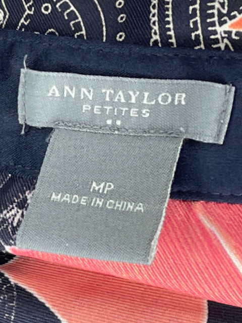Blusa Ann Taylor Estampado Manga 3/4 Azul-Talla M