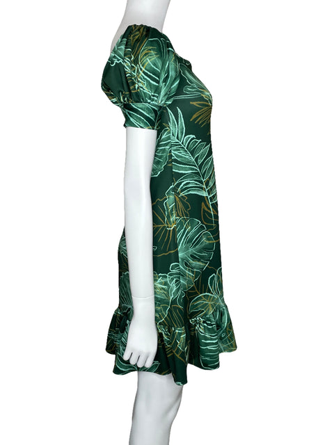Vestido Michelle Forero Estampado Mini Verde-Talla S
