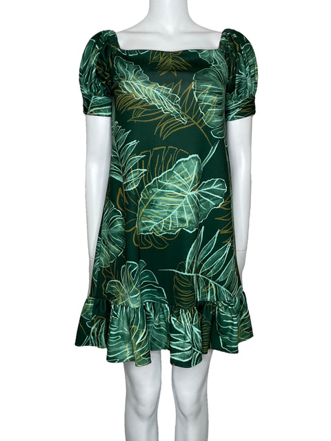 Vestido Michelle Forero Estampado Mini Verde-Talla S