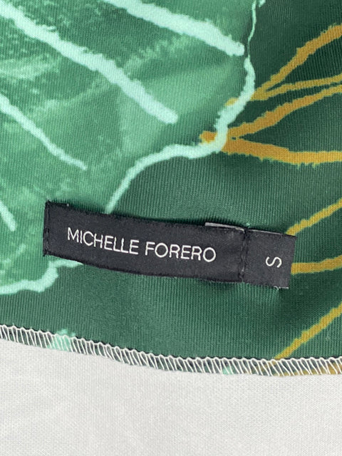 Vestido Michelle Forero Estampado Mini Verde-Talla S