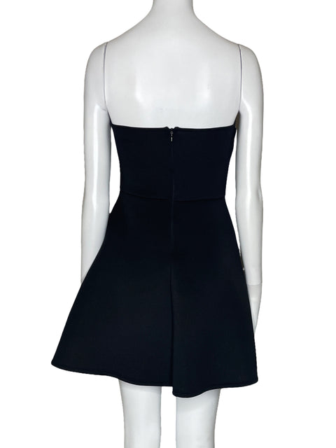 Vestido Xscape Halter Pedreria Negro-Talla 8