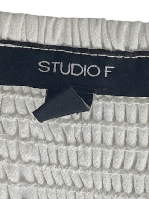 Vestido Studio F Encaje Tiras Blanco-Talla 10