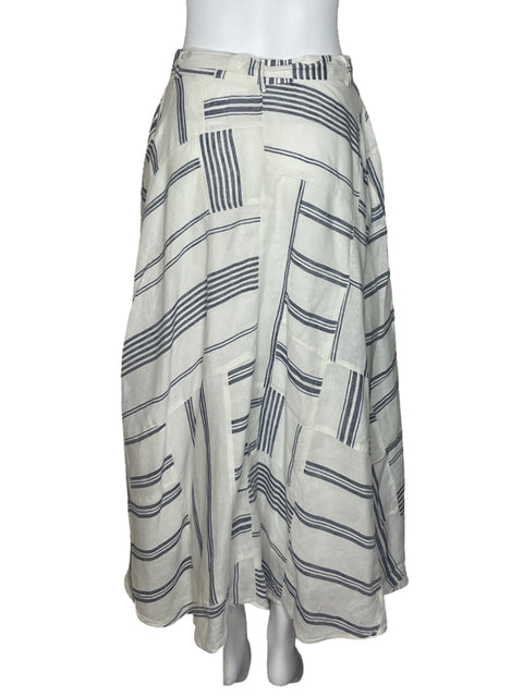 Falda Ralph Lauren Rayas Bolsillo Blanco-Talla 4