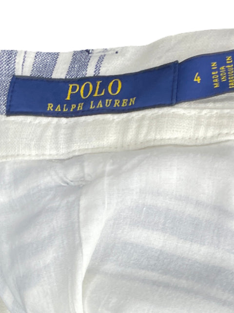 Falda Ralph Lauren Rayas Bolsillo Blanco-Talla 4