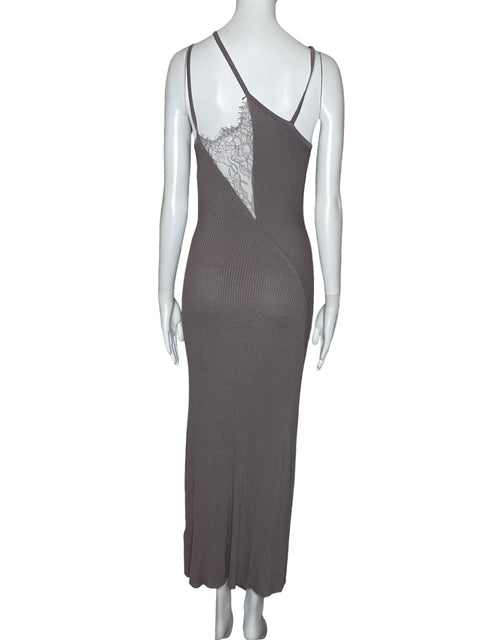 Vestido Zara Acanalado Tiras Gris-Talla S