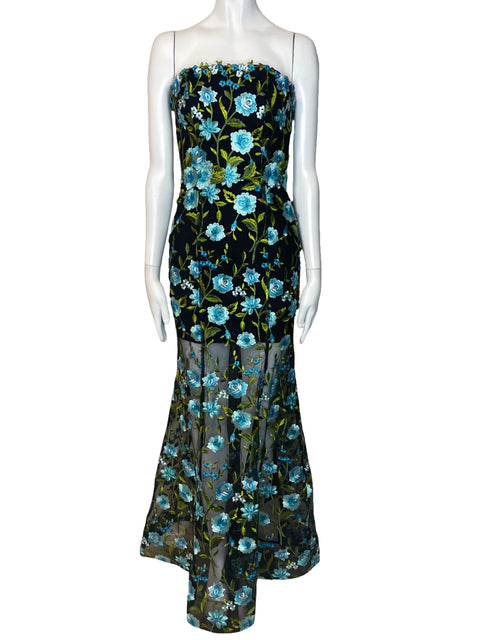 Vestido Tesoro TPS Bordado Floral Negro-Talla S