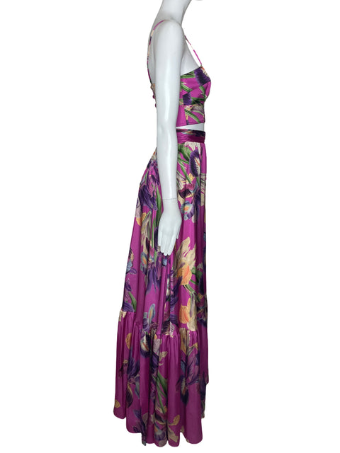 Set PatBo Top+Falda Estampado Rosado-Talla 2