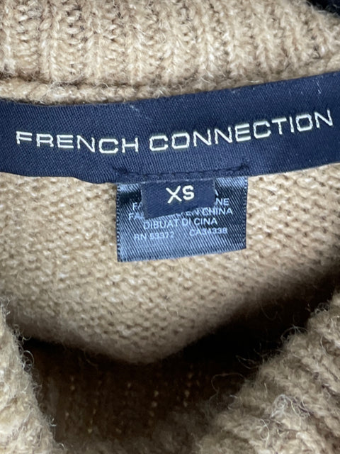 Abrigo French Connection Turtle Neck Beige-Talla XS