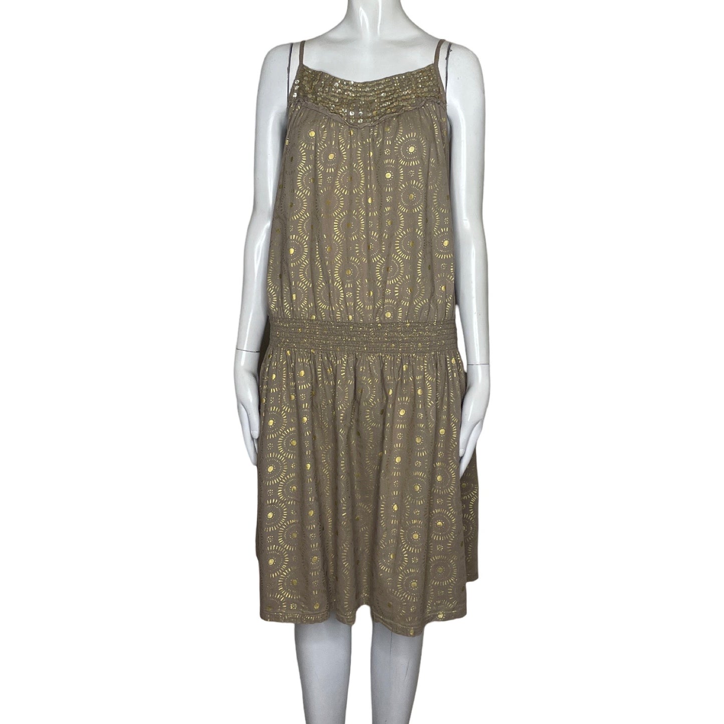 Vestido Old Navi Tiras Cruzadas Marron-Talla L