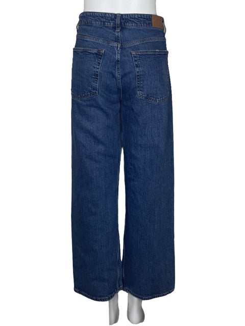 Pantalón Zara Denim Tiro Alto Azul-Talla 10
