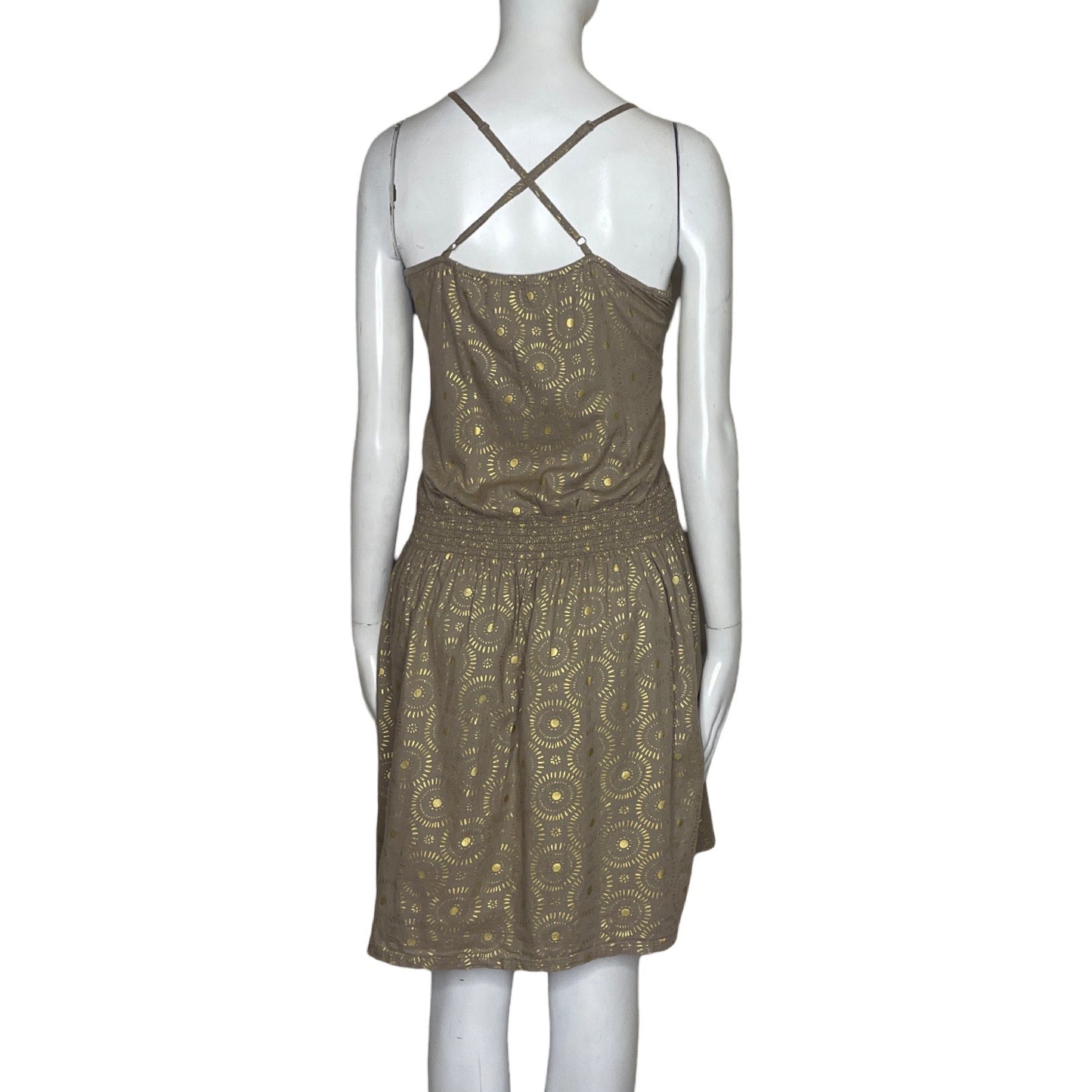 Vestido Old Navi Tiras Cruzadas Marron-Talla L