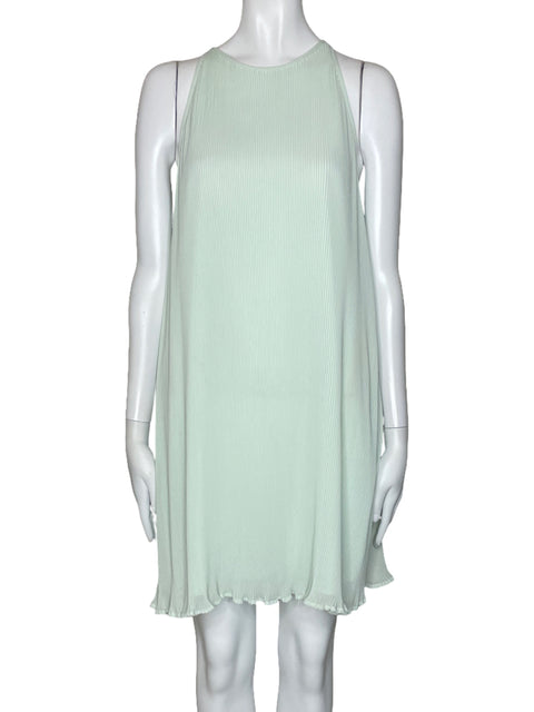 Vestido MNG Acanalado Halter Verde-Talla 6