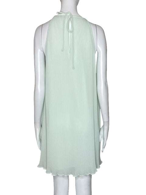 Vestido MNG Acanalado Halter Verde-Talla 6