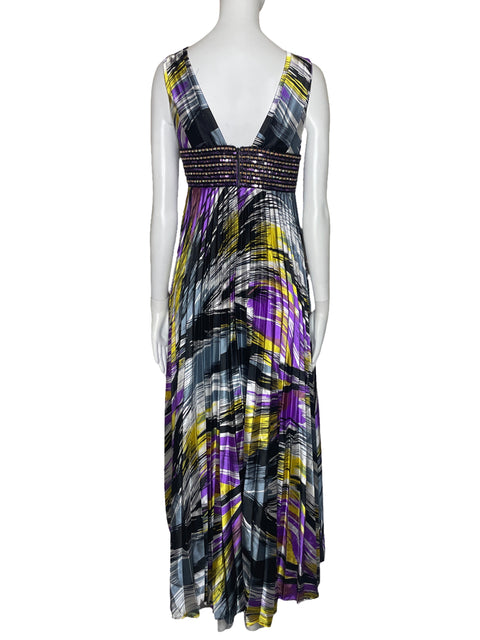 Vestido Aspeed Plizado Lentejuelas Morado-Talla XS