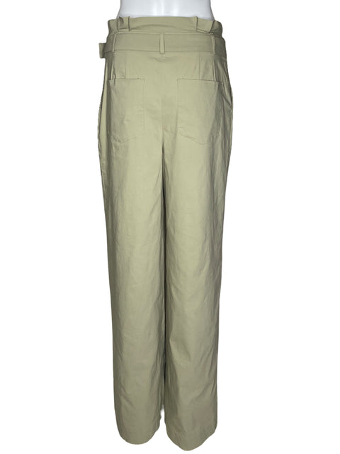 Pantalón Express Paper Bag Wide Leg Beige-Talla 10R