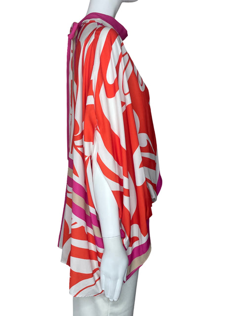 Blusa Tyche Halter Estampado Naranja-Talla M