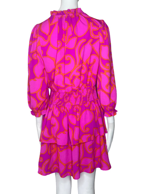 Vestido Sugar+Lips Vuelo Estampado Rosado-Talla M