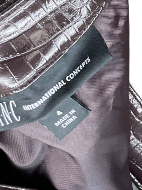 Falda INC De Piel Marron - Talla 4