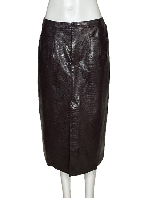 Falda INC De Piel Marron - Talla 4