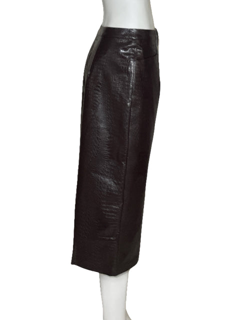Falda INC De Piel Marron - Talla 4