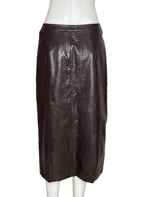 Falda INC De Piel Marron - Talla 4