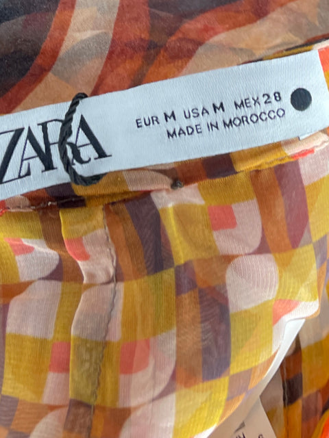Set Zara Blusa + Falda Naranja - Talla M